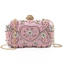 Pink sugao crystal Luxury evening bag fashion shoulder bag Bling party purse Top diamond Boutique women wedding Day clutch bag