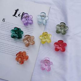 Cute Korean Adorable Colourful Transparent Flower Resin Hair Clip Hairpin Accessories for Girls Women Headwear