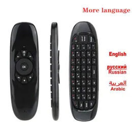 Remote Controlers Air Mouse C120 English Russian Spanish Arabic Thai 2.4G RF Wireless Keyboard Control For Android Smart TV Box X96 MAX