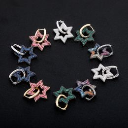Fashionable Copper Gold Silver Plated Six-Pointed Star Design Women Earrings Fashion Jewellery for Women