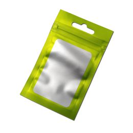 200pcs lot Small Matte Coloured Grip Zipper Package Aluminium Foil Bag Resealable Mylar Zip Lock Plastic Clear Window Bags Retail239t