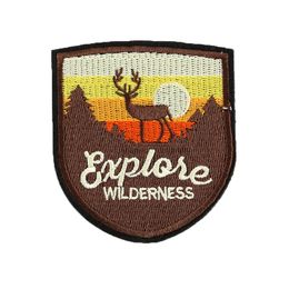 Explore Wilderness Wild Survival Motif Decal Clothing Apparel Iron on Epaulet Patch for Apparel Garment DIY Stripe Appliques