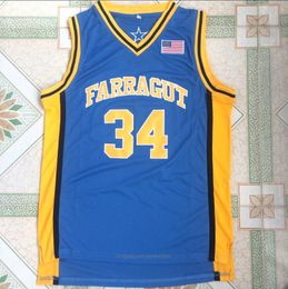 Mens High School 34 Kevin Garnett Jersey Team Farragut Basketball Jerseys Uniform Breathable Stitched Shirts S-XXL