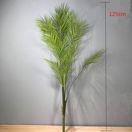 125cm13 Fork Artificial Large Rare Palm Tree Green Lifelike Tropical Plants Indoor Plastic Large Potted Home Hotel Office Decor C0924