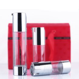 15ml 30ml 50ml silver Airless Cosmetic Bottles,Airless Pump Cosmetics Container,BB Cream Plastic Container