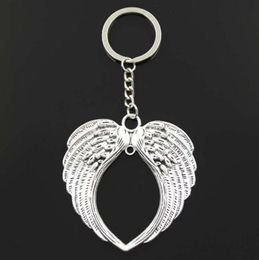 20pcs/lot Key Ring Keychain Jewellery Silver Plated Heart Angel Wings Charms Pendant key Accessories new