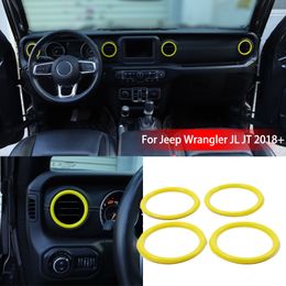 Yellow Ashboard Air Conditioning Vent Trim For Jeep Wrangler JL JT 2018+ Factory Outlet Auto Internal Accessories