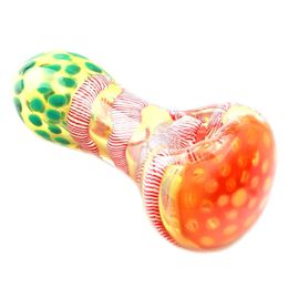 Newest Cool Colorful Pyrex Thick Glass Oil Rigs Herb Tobacco Bowl Bong Smoking Filter Tube Handpipe Handmade Portable Flat Bottom DHL Free