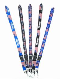 American Election Trump Lanyards Keychain USA Flag Make America Great Again Key Ring Straps for mobile phone fast ship