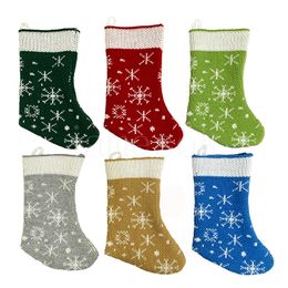 hot 2020 Colourful Christmas decorations family window display Christmas socks gift bag small Christmas socks 6 style DA854