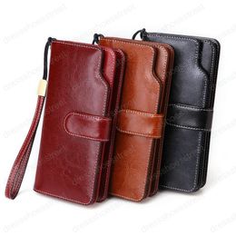 Large Long Women's Wallet Large Capacity Genuine Leather Women Clutch Wallet Big Capacity Female Purse Card Package