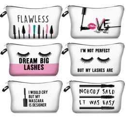 Makeup Bag Bride Lipstick Eyelashes Printed Cosmetic Bag Portable Handbag Organiser Travel Wash Bags Makeup Pouch Gift Bag 6 Designs BT178