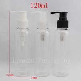 120ml transparent PET bottle,plastic cosmetic packaging with dispenser,shampoo lotion pump bottles,lotion 40pcs/lot