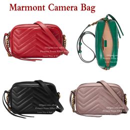 Marmont Camera Bag Fashion Mini Shoulder Crossbody Bag Tote Genuine Leather Women's Handbag Purse High Quality Ladies Chain Bags with Tassel