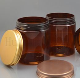 20X250g aluminum lid empty brown cosmetic container jars for cream packaging,250cc cream tin containers