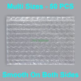 50 PCS Clear Bubble Bags Multi Sizes Plastic Packing Pouches (Width 6.5 to 19cm, 2.5 - 7.5 Inch) x (Length 75 to 295mm)