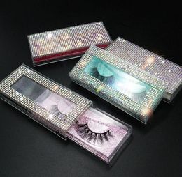 NEW Glitter Rhinestone Lash Case 3D Mink Eyelashes Empty Custom Packing Boxes Glitter Rhinestone Lashes Cases Without Eyelash