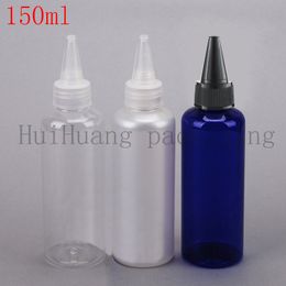 150ml empty pearl liquid plastic bottle with pointed mouth cap,5 oz lotion bottle cosmetic packaging container