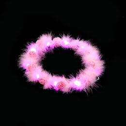 LED encrypted feather garland explosions highlight big flower flash garland scenic spot stall selling factory wholesale Rave Toy