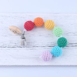 1Pcs Crochet Beads Holder Clips Colourful Baby Pacifier Teether Nipple Chain