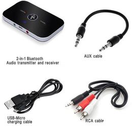 Bluetooth Audio Adapter Wireless Bluetooth 4.1 Transmitter and Receiver 2in1 3.5mm Jack for TV Home Stereo System Headphones Speaker