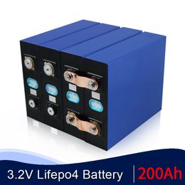 8PCS 3.2V 200Ah lifepo4 battery Lithium iron phosphate cell 3C for diy 12V 24V 48v Solar Energy RV pack EU US TAX Free