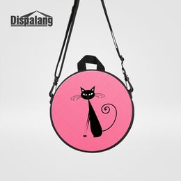 3D Printing Animal Cat Mini Round Bag For Travelling Girl Fashion Crossbody School Bags Kids Kindergarten Bookbag Multifunction Messenger Bag