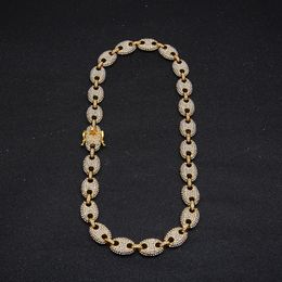 Necklace Chains bracelet Set,fully-jewelled diamond pig's nose Necklace Bracelet,HIPHOP clavicle Necklace bracelet chains set NN1011