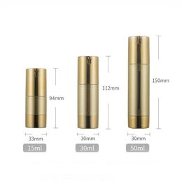 15ml/30ml/50ml Silvery/Gold Empty Airless Pump bottles Mini Portable Vacuum Cosmetic Lotion Treatment Pump