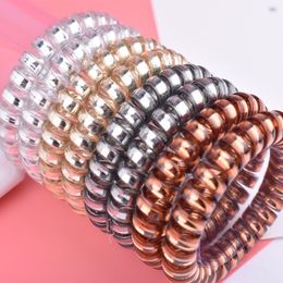 Wholesale Hair Rings 10 Pcs Telephone Wire Hair Ties Bands for Women Girls Transparent Candy Colour