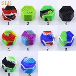 silicone wax containers/silicone jar honeycomb 26ml nonstick hexagon container for wax containers jars storage box DHL Shipping