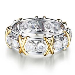 Alianças de alta qualidade Best seller jóias banhado a ouro zircão anéis moda mulheres anel anel de diamante branco