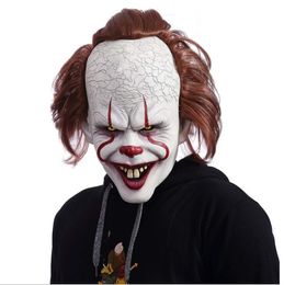 Halloween Mask Movie Stephen King's It 2 Joker Pennywise Masks Full Face Horror Clown Latex Mask Hallowmas Party Horrible Cosplay Prop Mask