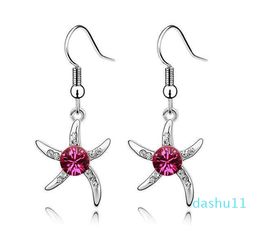 Hot Sale Wholesales Fashion Jewellery 925 silver Plated Swarovski Elements Crystal Star Drop Earrings for women wedding