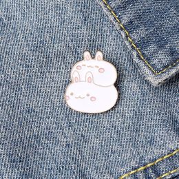 QIHE Jewellery Double layer Rabbit Pink Pin Cute lucky Animal Unique Design Gifts To Friends Brooches Badges Wholesale