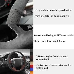 Car Steering Wheel Cover Hand-stitched Black Genuine Leather Suede For Audi TT TTS 8J 2006-2014 A3 S3 8P Sportback 2008-2012258r