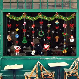 Popular Design Colourful Christmas Gift Wall Sticker Home Store Showcase Celebration Window Door Decoration Stickers