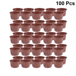 100pcs Disposable Curled Baking Cake Cups Heat-Resistant Paper Muffin Cupcake Paper Cups Baking Cupcake Wrappers Cake Wrapper