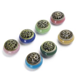 Metal Caps Ice Crack Ceramics Censer Handicraft Fragrance Lamps Fashion Universal Indoor Room Incense Burner