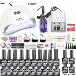 Nail set 120W/54W UV LED Lamp Gel Nail Polish Set KIt & Electric Drill Art Tools Manicure Extension kit