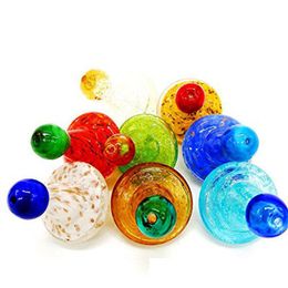 Wholesales DHL Free Glow in the Dark Carb Cap Multicolor Glass Carb Cap for Quartz Banger Smoking Accessories Color Randomly Send