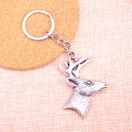 New Keychain 60*45mm Deer head Pendants DIY Men Car Key Chain Ring Holder Keyring Souvenir Jewellery Gift