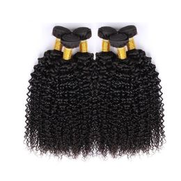 Wholesale 1kg 10bundles Brazilian Afro Kinky Curly Deep Wave Hair Bundles 100% Non-Remy Human Hair Extension Weave Natural Black Colour