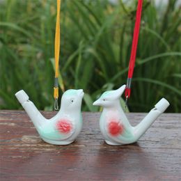 ceramic toys NZ - Ceramic Bird Shape Whistle Hanging Rope White Big Lark Whistling Smooth Add Water Ocarina Cute Toys Kids Children Gift Arts Crafts 1 02ct C2