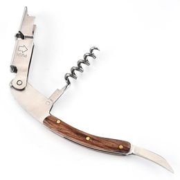 Creative Wood Handle Wine Opener Multifunction Portable Screw Corkscrew Wine Bottle Opener Sea Horse Knife Beer Bottle Openers BH3614 DBC