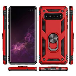 Armour Shockproof Phone Case For Samsung Galaxy S10E S10 5G S9 S8 Plus Note 10 plus 9 8 Car Holder Magnetic Finger Ring Phone Cover