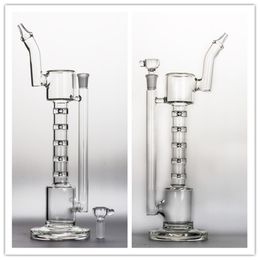 Bamboo Percs Bong Bubble Glass Bongs 2 Function Dab Rigs Glass Water Pipes Straight Tube Bong with 14 mm joint Bowl