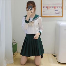 High quality School Student JK Uniform Korean Preppy Sailor apparel Women Girls Anime dress Student Uniforms British Style cosplay Costume