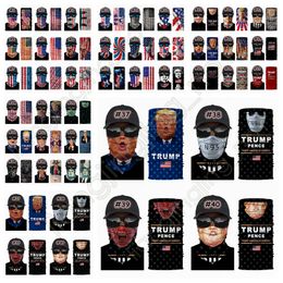 Trump Cycling Masks 40 Styles 3D Printed Magic Headband Trump 2020 Polyester Cycling Scarves Trump 2020 Election Turban CCA12496 60pcs