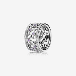 New 925 Sterling Silver Forget Me Not Ring With Purple Crystal & CZ For Women Wedding & Engagement Rings Fashion Jewellery Free Shipping